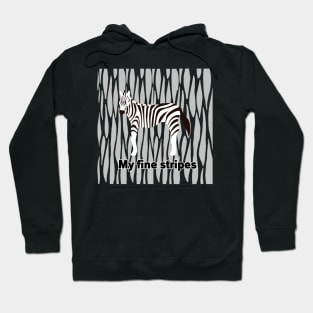 fine stripes,zebra,GRAY Hoodie